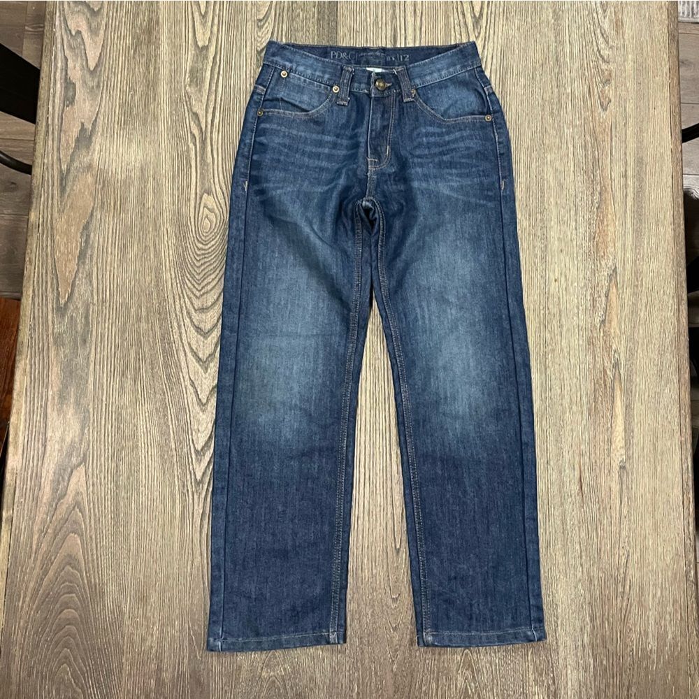 Paper Denim & Cloth Boys Straight Leg Jeans Whisker Denim Medium Wash Size 12
